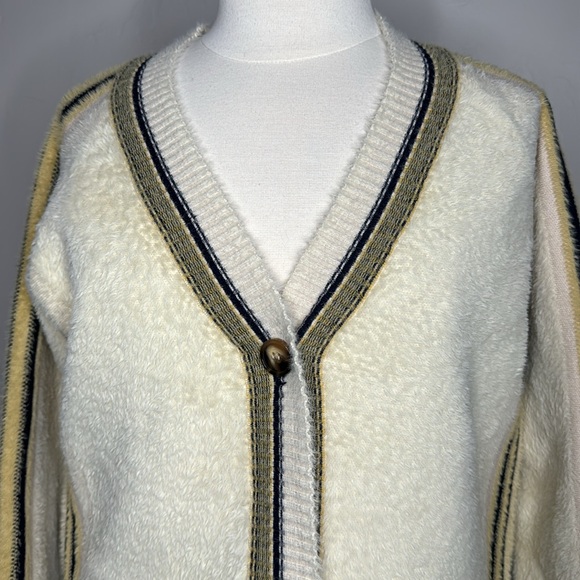 Mystree Cardigan with Stripes Soft and Warm Size Large - Picture 2 of 11